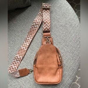 Anthropologie Liberty Crossbody Sling Bag - Tan